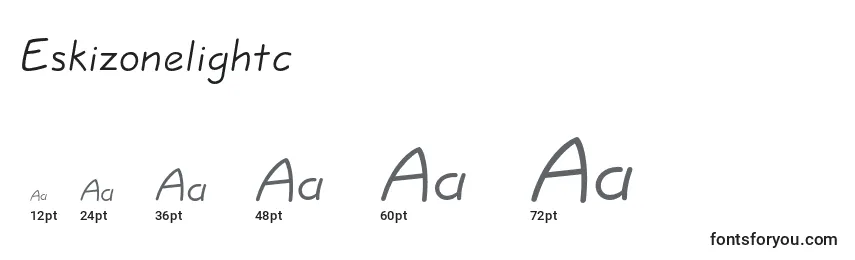 Размеры шрифта Eskizonelightc