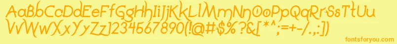 DrakoheartLeiendBoldItalic Font – Orange Fonts on Yellow Background