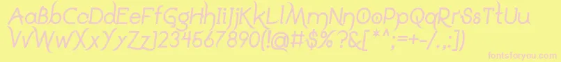 DrakoheartLeiendBoldItalic Font – Pink Fonts on Yellow Background
