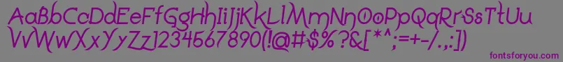 Шрифт DrakoheartLeiendBoldItalic – фиолетовые шрифты на сером фоне