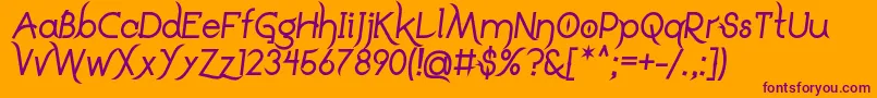 DrakoheartLeiendBoldItalic-Schriftart – Violette Schriften auf orangefarbenem Hintergrund