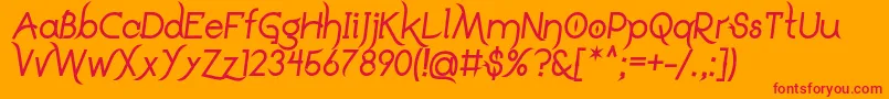 DrakoheartLeiendBoldItalic Font – Red Fonts on Orange Background