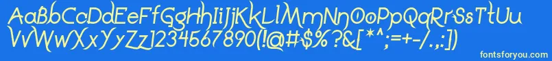 DrakoheartLeiendBoldItalic Font – Yellow Fonts on Blue Background