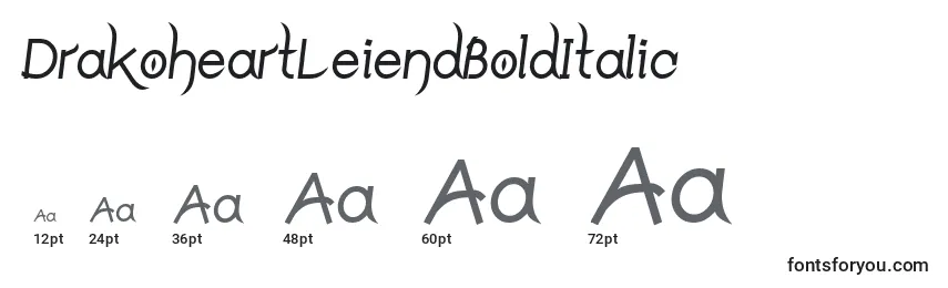 DrakoheartLeiendBoldItalic Font Sizes