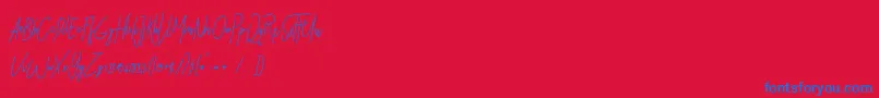 Sbastian Font – Blue Fonts on Red Background