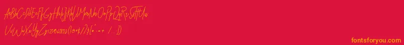 Sbastian Font – Orange Fonts on Red Background