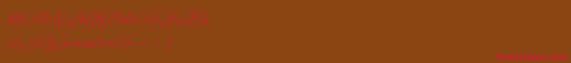 Sbastian Font – Red Fonts on Brown Background
