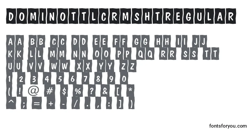 Czcionka DominottlcrmshtRegular – alfabet, cyfry, specjalne znaki
