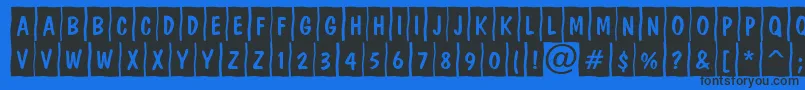 DominottlcrmshtRegular Font – Black Fonts on Blue Background