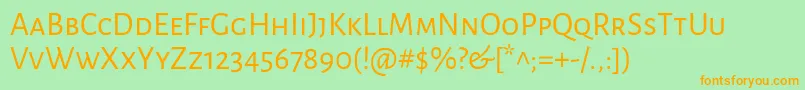 Czcionka AlegreyasansscRegular – pomarańczowe czcionki na zielonym tle
