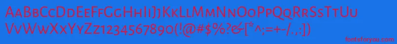 AlegreyasansscRegular Font – Red Fonts on Blue Background