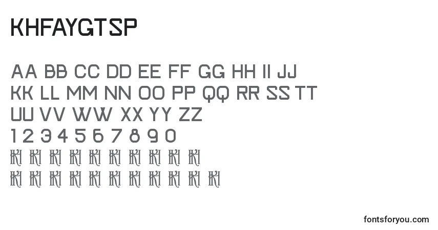 Czcionka KhFaygtSp – alfabet, cyfry, specjalne znaki