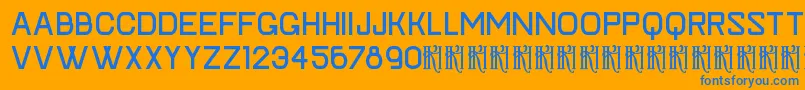 フォントKhFaygtSp – オレンジの背景に青い文字