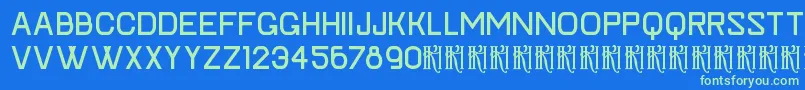 KhFaygtSp Font – Green Fonts on Blue Background