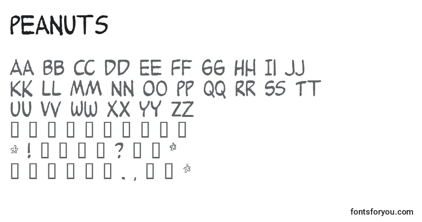 Шрифт Peanuts – алфавит, цифры, специальные символы