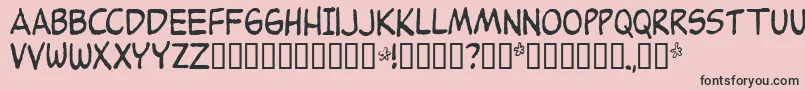 Peanuts Font – Black Fonts on Pink Background