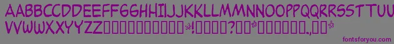 Шрифт Peanuts – фиолетовые шрифты на сером фоне
