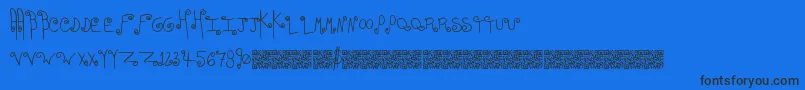 Easyromance Font – Black Fonts on Blue Background