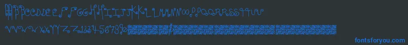 Easyromance Font – Blue Fonts on Black Background