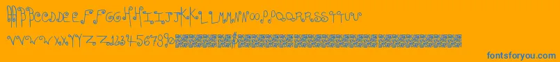 Easyromance Font – Blue Fonts on Orange Background