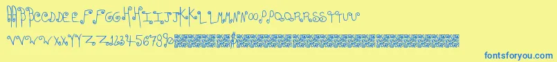 Easyromance Font – Blue Fonts on Yellow Background