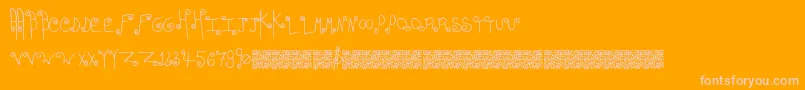 Easyromance-Schriftart – Rosa Schriften auf orangefarbenem Hintergrund