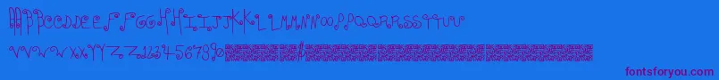 Easyromance Font – Purple Fonts on Blue Background