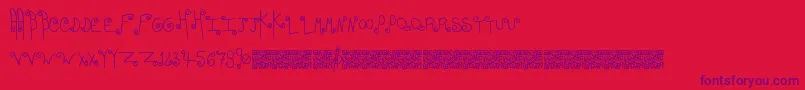 Easyromance Font – Purple Fonts on Red Background