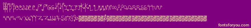Easyromance Font – Yellow Fonts on Purple Background