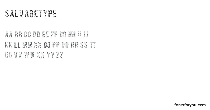 A fonte Salvagetype – alfabeto, números, caracteres especiais