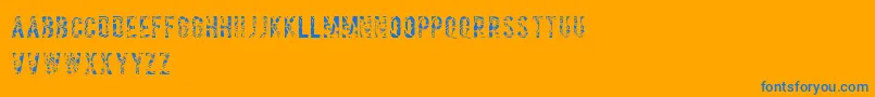 Salvagetype Font – Blue Fonts on Orange Background