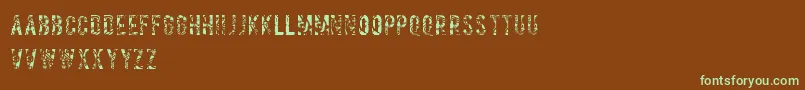 Salvagetype-fontti – vihreät fontit ruskealla taustalla