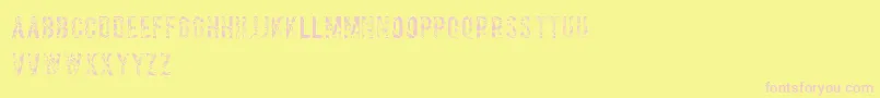 フォントSalvagetype – ピンクのフォント、黄色の背景