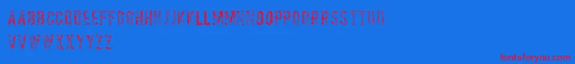 フォントSalvagetype – 赤い文字の青い背景