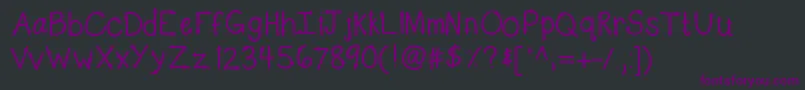 Czcionka Kbpeppy – fioletowe czcionki na czarnym tle