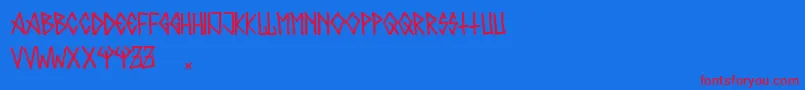 Metalero80 Font – Red Fonts on Blue Background