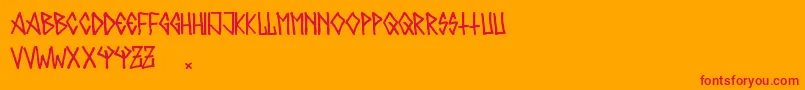 Metalero80 Font – Red Fonts on Orange Background