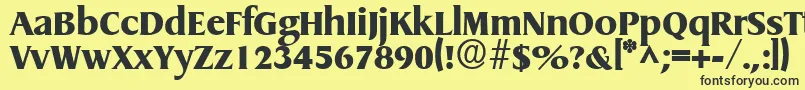 Czcionka GriffonExtrabold – czarne czcionki na żółtym tle