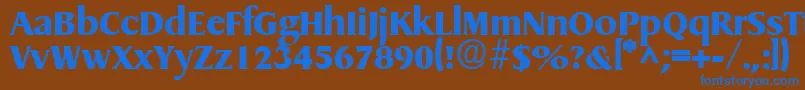 フォントGriffonExtrabold – 茶色の背景に青い文字