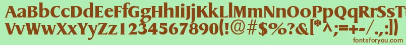 Шрифт GriffonExtrabold – коричневые шрифты на зелёном фоне