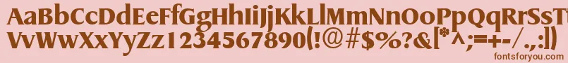 フォントGriffonExtrabold – ピンクの背景に茶色のフォント