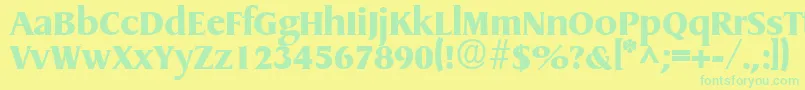 GriffonExtrabold Font – Green Fonts on Yellow Background