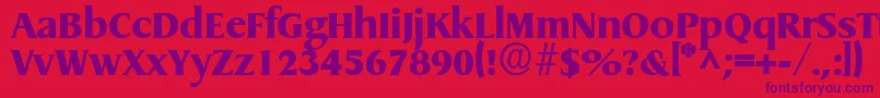 Czcionka GriffonExtrabold – fioletowe czcionki na czerwonym tle
