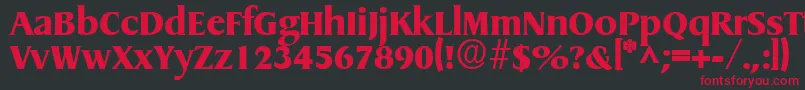 フォントGriffonExtrabold – 黒い背景に赤い文字