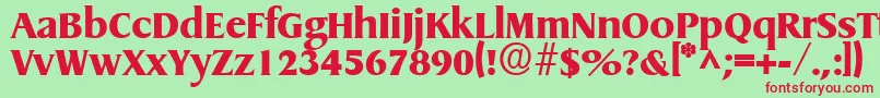 GriffonExtrabold Font – Red Fonts on Green Background