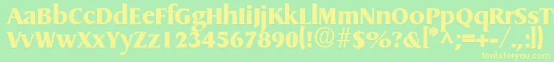 GriffonExtrabold Font – Yellow Fonts on Green Background