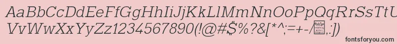 TyposlabLightItalicDemo Font – Black Fonts on Pink Background