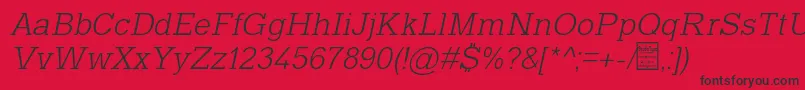 TyposlabLightItalicDemo Font – Black Fonts on Red Background