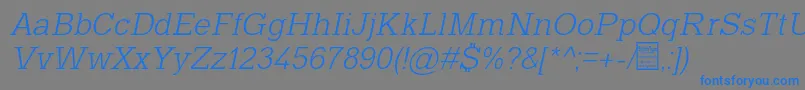 フォントTyposlabLightItalicDemo – 灰色の背景に青い文字