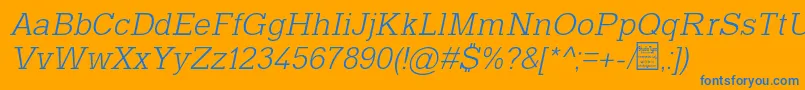 TyposlabLightItalicDemo Font – Blue Fonts on Orange Background